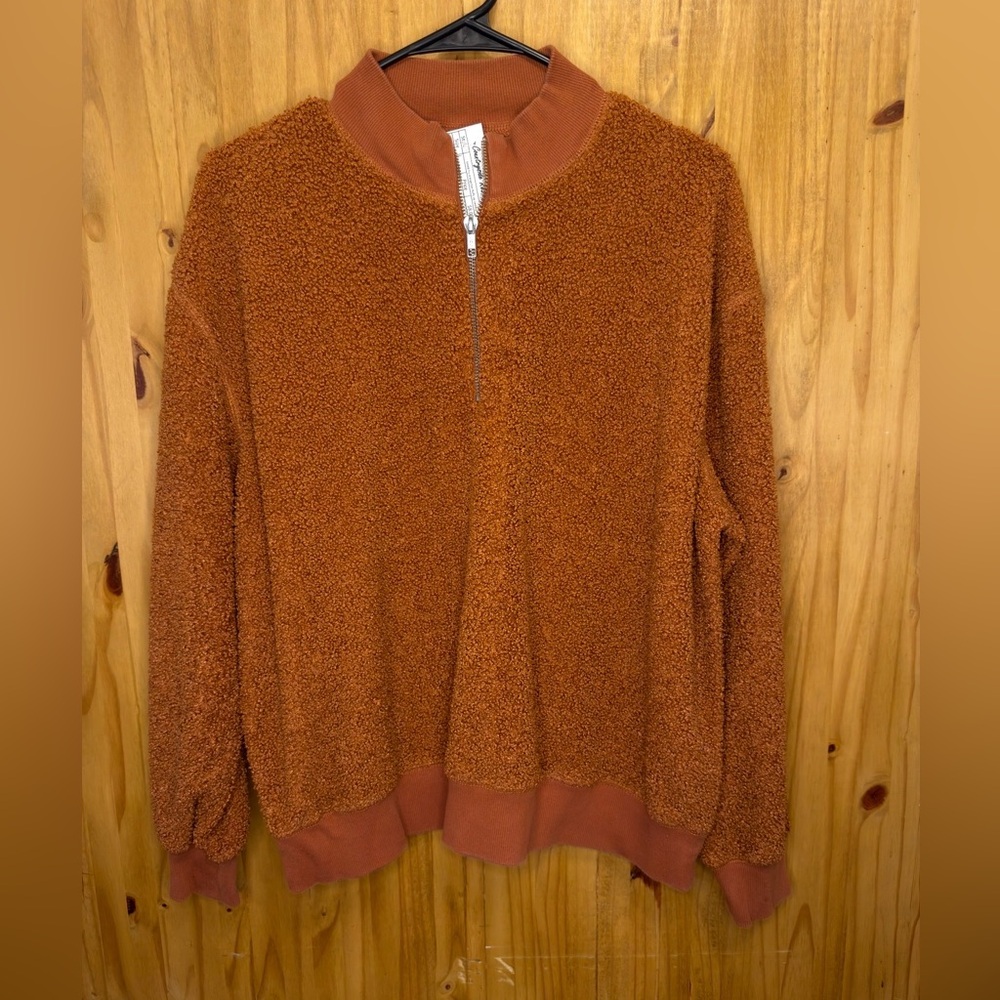 Time and Tru Women's Rust Half-Zip Sweatshirt